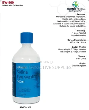 Saline Eye Wash Bottle (500ml)