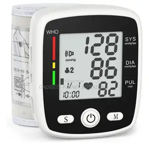 Wrist Electronic Blood Pressure Monitor Large Screen Display | Wrist Cuff | Rechargeable | Large LCD Display | Irregular Heartbeat Alert | Portable