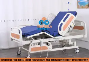 Hospital Electric Bed (5 Functions) | 5-Function Electric | Head/Leg/Tilt/Height | Remote Control | ABS Rails | ICU Grade