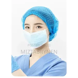 Blue Disposable Non-Woven Hair Nets - 100 Pieces