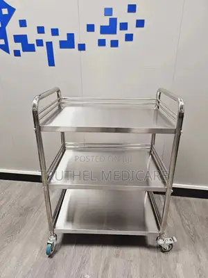 Medical Instrument Trolley | Multi-Tier | Stainless/Plastic | Locking Castors | Clinical Supply Transport