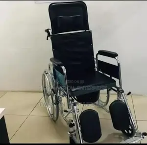 Commode Wheelchair (Long Back) | Lightweight Steel Frame | Foldable | Padded Seat | Armrests & Footrests | Manual