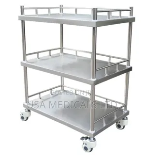 Medicine Trolley 3 Layer Stainless