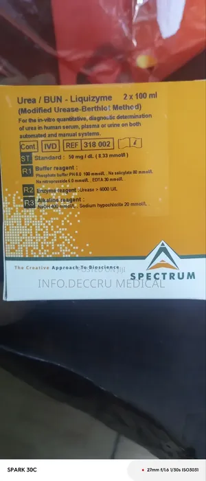 Spectrum ( Urea,/Bun - Liquizyme 2* 100ml) | Urea/BUN Liquizyme Reagent | 2×100ml | Clinical Chemistry | Lab Grade