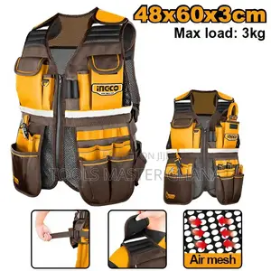 Tool Vest - Htvt09028 | Air Mesh Material | 3kg Max Load | Adjustable Straps & Waist | Multi-Pocket | Tool Carry