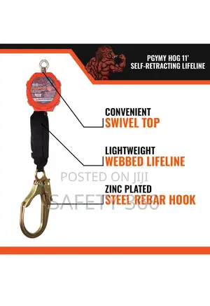 Retractable Fall Arrestor | EN 354/355 | Energy Absorber | Galvanised Wire Rope | Snap Hook | Fall Arrest Grade