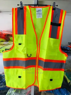 Vaultex Hi-vis Reflective Net Vest | ANSI/ISEA Class 2 | 2-Inch Reflective Strips | Zip Closure | Multiple Pockets | EN 471