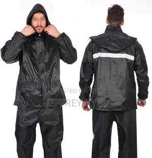 Reflective Rain Coat ( Top And Down) | PVC/Polyester | Waterproof | Hi-Vis Reflective Strips | Hood | ANSI/ISEA Class 2