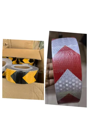 Strip Safety Reflective Tapes[Red & Black N Yellow & Black] | Adhesive Reflective | Arrow / Strip Pattern | Hi-Vis | EN 13356 | Safety Marking