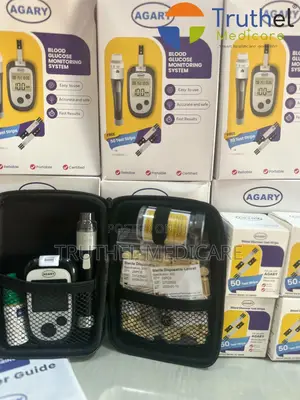 Agary Blood Glucose Monitor (100 Free Strips) | Free 100 Strips | Free Lancets | No Coding | Fast Results | Memory Storage