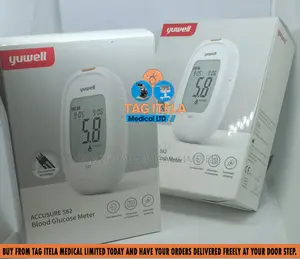 Glucometer Machine (Yuwell) | 50 Strips & 50 Needles Included | No Coding | Fast Results | Memory