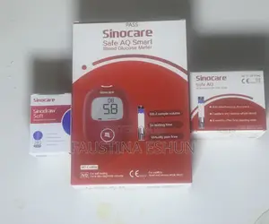 Glucometer Sinocare Safe Aq | 50 Strips Included | No Coding | 5-Second Result | 0.6μL Blood | Memory Storage