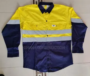 Long Sleeve Mining Shirt Uniform Workwear American Safety | High-Visibility | Vented Armpits & Back | Reflective Strips | Cotton Blend | Mining Grade