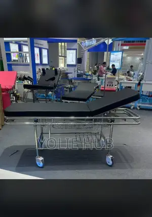 Patient Trolley (Non Adjustable) | Padded Transfer Surface | Safety Rails | Locking Castors | Hospital Transport