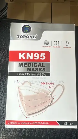 5 Ply Protection 3d Shape Medical Kn95 Nose Mask | ≥95% Filtration | Multi-Layer | Adjustable Nose Clip | BFE ≥99% | CE Certified