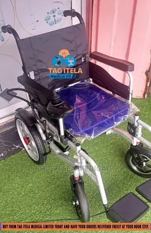 Electric Wheelchair (Short Back) | Battery-Powered | Remote Joystick | Padded Seat | Compact Frame | Rechargeable