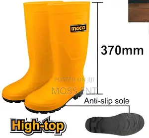 Yellow Rain Boots 42 - Ssh092l.42 | PVC | 37cm Height | Oil Acid Alkali Resistant | Anti-Slip | All Sizes | EN ISO 20346
