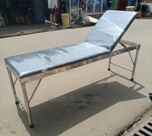 Standard Hospital Examination Bed | Stainless Steel | Padded Surface | Height-Adjustable | Safe & Comfortable | Clinical