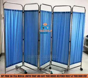Ward Screen (5 Folds) | Multi-Fold | Powder-Coated Steel Frame | Fabric Panels | Patient Privacy | Hospital & Clinic