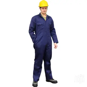 Safety Work Coverall – Dark Blue Heavy-Duty Industrial Overall