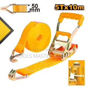 Ratchet Straps # Hrsp5101 | 3-5 Ton Capacity | 10m × 50mm | Double J-Hooks | Ratchet Handle | EN 12195-2 Certified