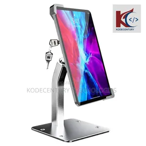 Aluminium Anti-Theft Tablet Stand – Manual Key Lock, 7" to 10.5", Secure Display