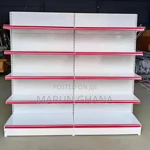 Single-Sided Metal Shelving Rack for Supermarket Wall Display – Adjustable Steel Shelves