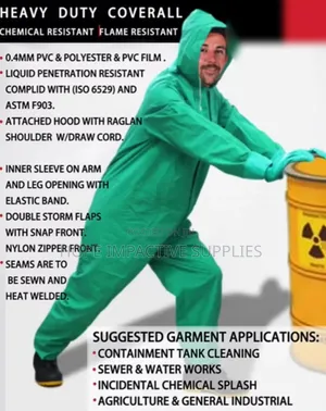 Chemical Protective Coverall | SMS/PP Fabric | Biohazard-Resistant | Full Zip to Chin | Elastic Cuffs & Ankles | Single-Use