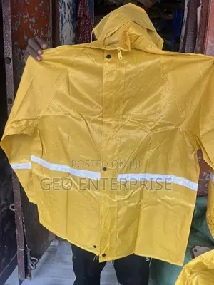 Rain Coat ( Top And Down With Reflector) | PVC/Polyester | Waterproof | Hi-Vis Reflective Strips | Hood | ANSI/ISEA Class 2