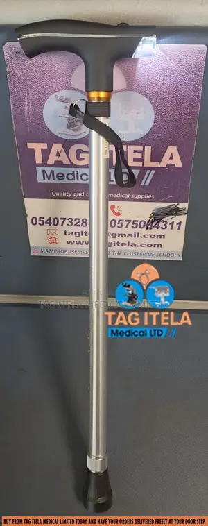 Walking Stick With Light (Non-Foldable) | Adjustable Height | LED Light | Collapsible | Non-Slip Tip | Balance & Stability