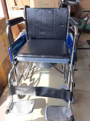 Commode Wheelchair Short Back | 3-in-1 | Removable Commode | Foldable | Padded Seat | Hospital & Home Use