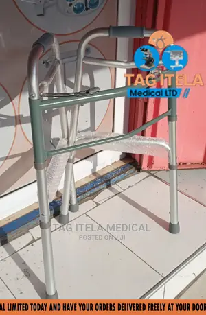 Zimmar Frame (Without Wheels) | Height-Adjustable | Aluminum | Non-Slip Tips | Wheels/Non-Wheels | Post-Op Mobility