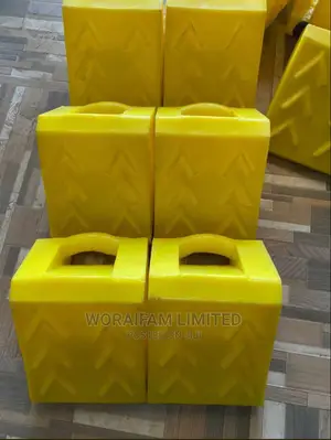 Plastic Wheel Chocks | Durable Plastic | Reflective Strip | Anti-Roll | Light Vehicle Rated | OSHA Compliant