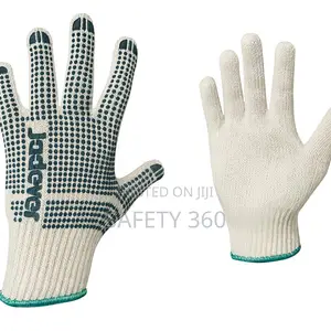 Dotted Cotton Glove | Cotton Knitted | PVC-Dotted | Breathable | General Purpose | EN 388 Work Grade