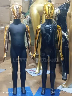 Black & Gold Kids Mannequin – Height 105cm, 3–6 Years, Brand New