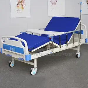 2 Crank Hospital Bed With Matress and Accessories | 2-Crank | Head & Leg Adjustment | Epoxy Frame | Locking Castors | Complete Set
