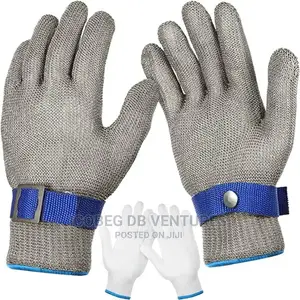 Anticut Gloves/Chain Mail Gloves/Sold In Single Hand | ANSI A4/A5 Cut-Resistant | NR Latex / HPPE Core | EN 388:2016 | Level 4-5 | Snug Fit