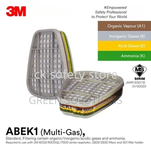 Original 3m Multi Gas Filters & Canisters From Usa | 3M ABEK1 | Organic Vapour A | Inorganic Gas B | Acid Gas E/K | EN 14387 Certified