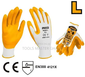 Nitrile Gloves - Hgng01.L | Nitrile Coated | Oil & Chemical Resistant | Polyester Liner | All Sizes | EN 374 / EN 388