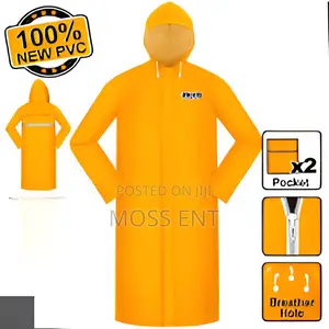 Rain Coat Xl - Hrctl031.Xl | PVC/Polyester | Waterproof 5000mmH2O | Hi-Vis Reflective Strips | Hood | EN 343 Grade