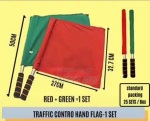 Safety Flag | Hi-Vis | LED/Reflective | Traffic Control & Safety Signalling | Day & Night Use