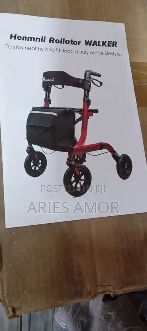 Henmii Rollator Walker – Adjustable Walking Aid – Crutches, Walking Stick & Zimmer Frame