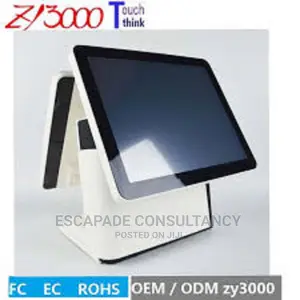 Dual-Screen All-in-One Touch POS Computer – 128GB SSD, 8GB RAM, Windows 10
