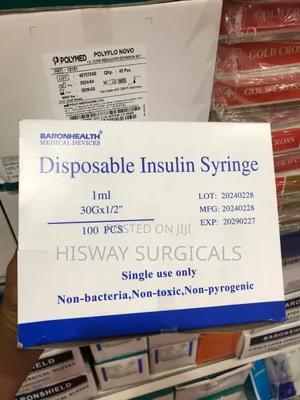 Disposable Insulin Syringe | Sterile Luer-Lock | Clear Graduated Barrel | Smooth Plunger | Single-Use Safety