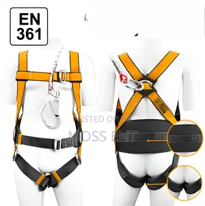 Safety Harness - 3 Attachment Point - Hsh501802 | 3-D-Ring | EN 361 Certified | 50mm Polyester Webbing | Adjustable Thigh & Waist | 1.5m Rope