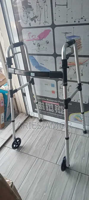 Zimmer Frame Walker With Wheels | Front Wheels | Height-Adjustable | Lightweight Aluminum | Elderly & Post-Op Mobility