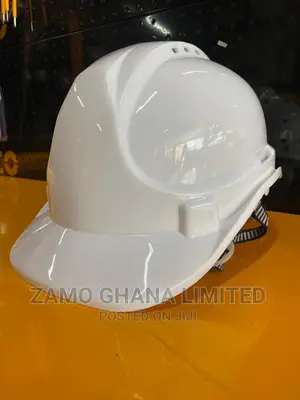 Safety Helmet White - Hsh209 | PE Shell with Vents | 6-Point Ratchet Suspension | Chin Strap | ANSI Z89.1 / EN 397