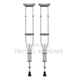 Armpit Crutches (Per Pair) | Axillary Design | Adjustable Height | Padded Armpit Rest | Non-Slip Tip | Durable Frame