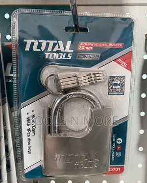 TOTAL Anti Prying Steel Padlock 70mm | Safety Grade | Certified Materials | Industrial & Site Ready | Durable Construction