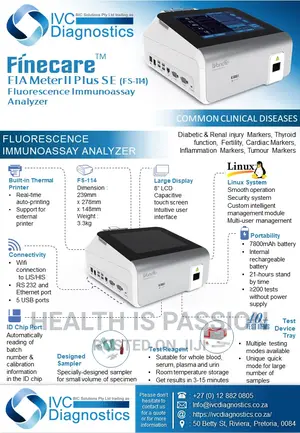 Finecare Psa and Glycated Machine, Inbuilt Battery